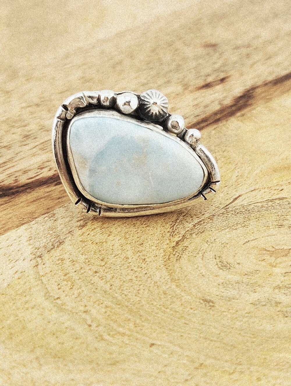LARIMAR RING HANDMADE IN STERLING SILVER UNISEX SIZE 9 - Picture 11 of 16